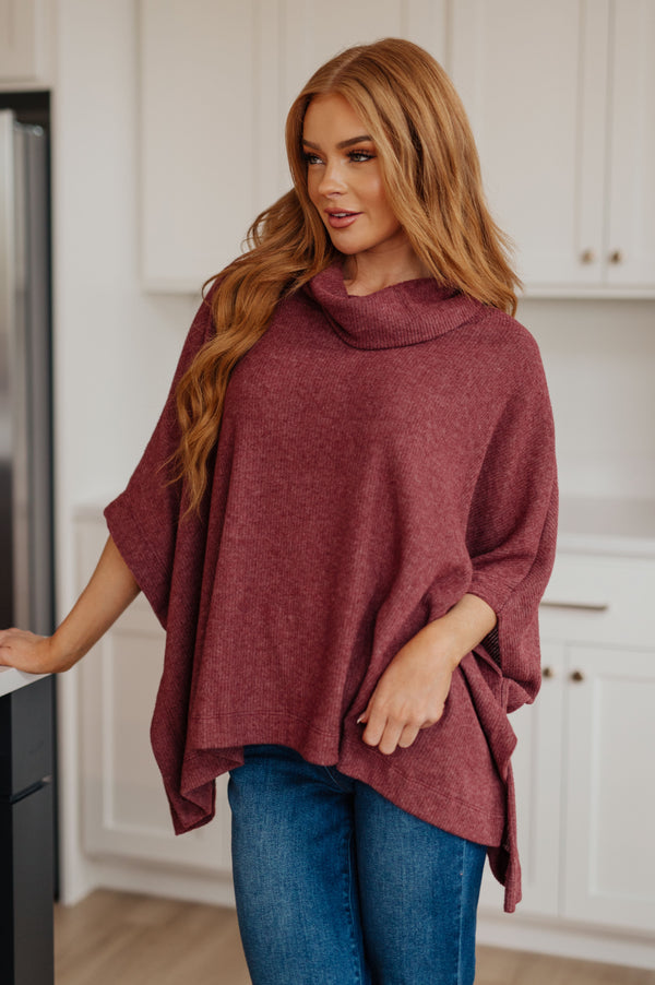 Forgive Me Cowl Neck Poncho - Lavish Fix