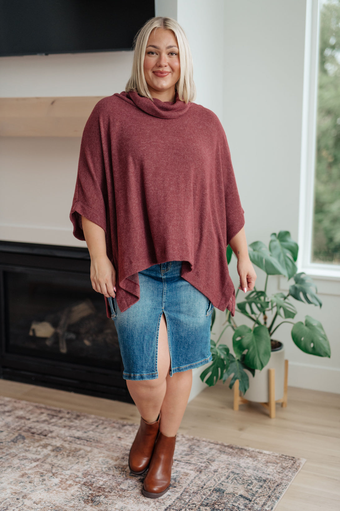 Forgive Me Cowl Neck Poncho - Lavish Fix