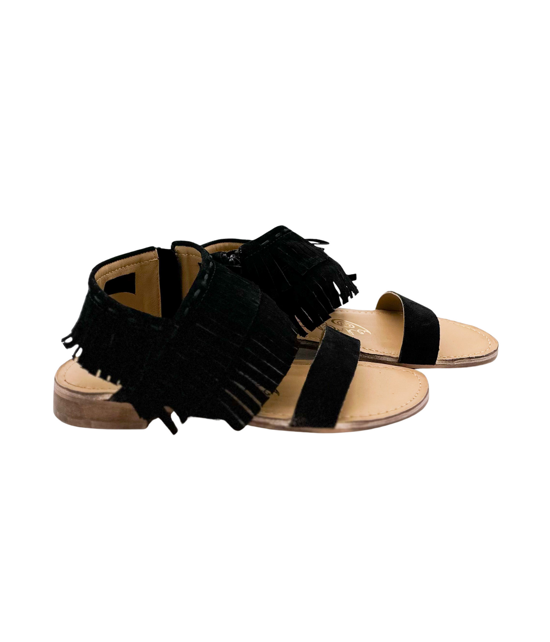 Fringe Star Sandal in Black - Lavish Fix