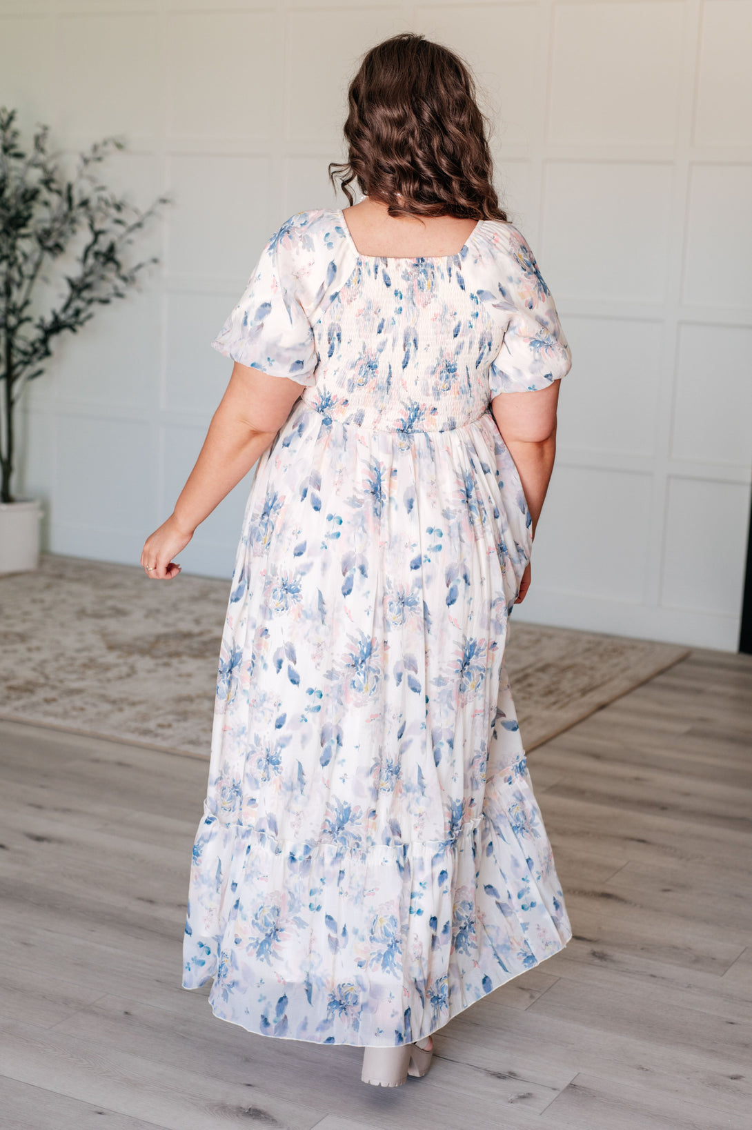 Gentle Yet Strong Balloon Sleeve Floral Dress - Lavish Fix