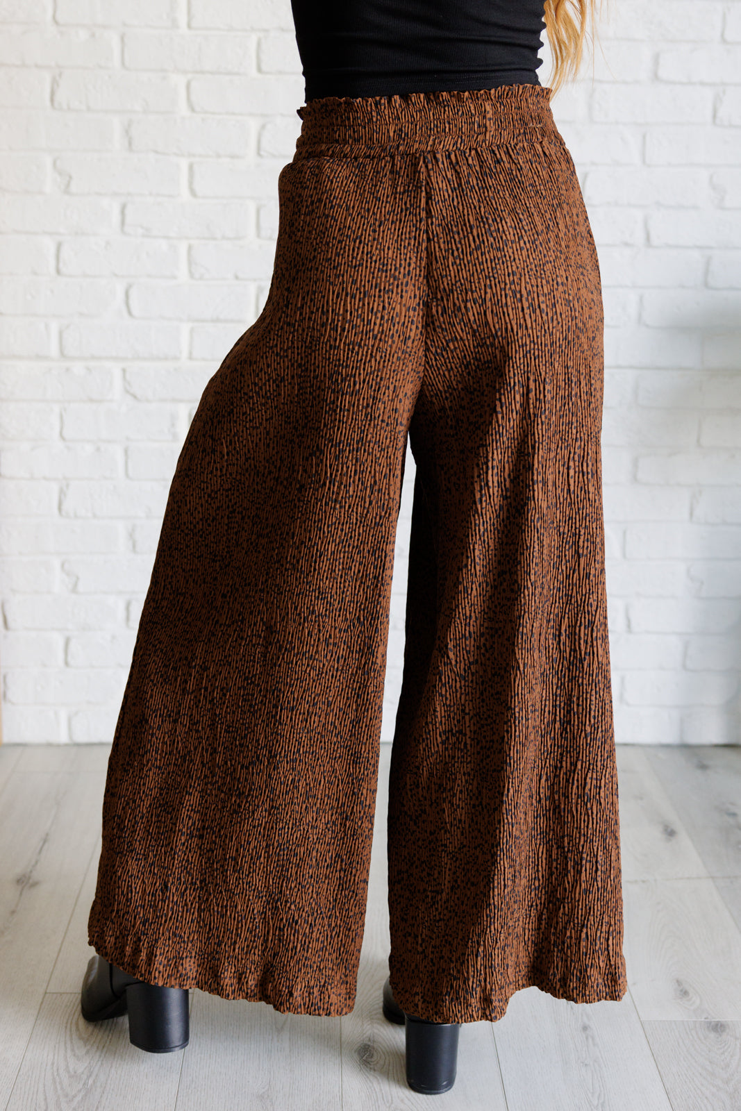 Harmony High Rise Wide Leg Pants in Brown - Lavish Fix