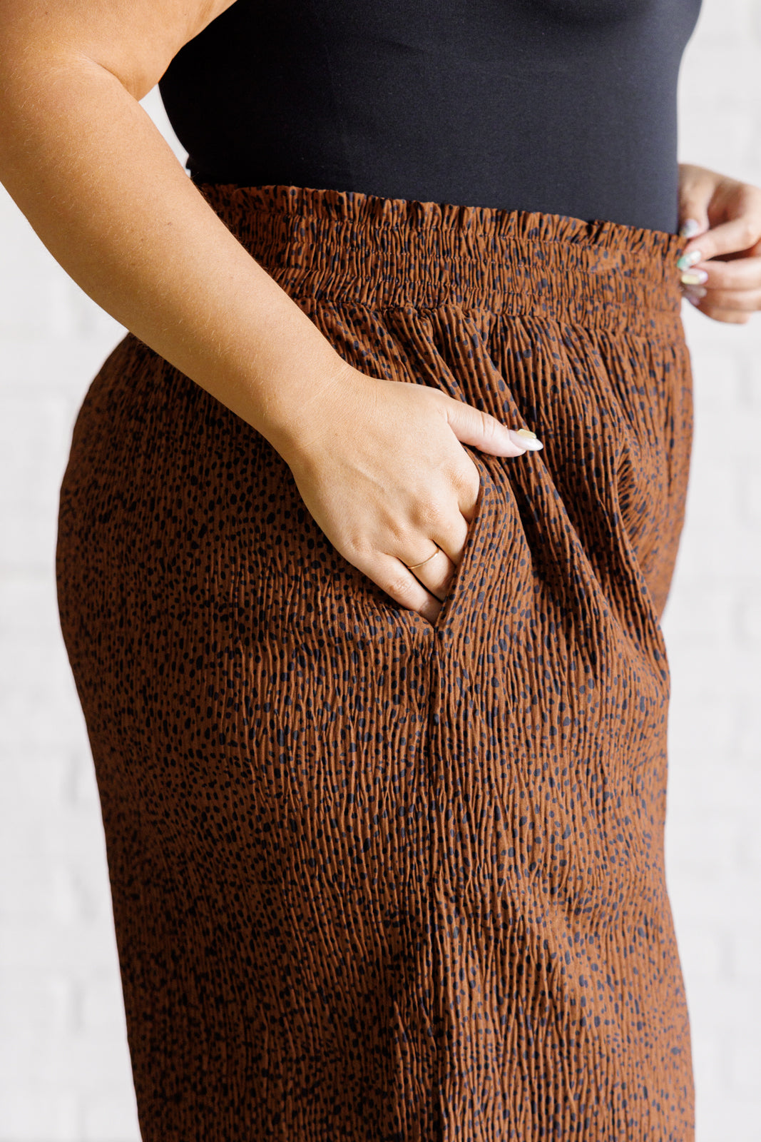 Harmony High Rise Wide Leg Pants in Brown - Lavish Fix