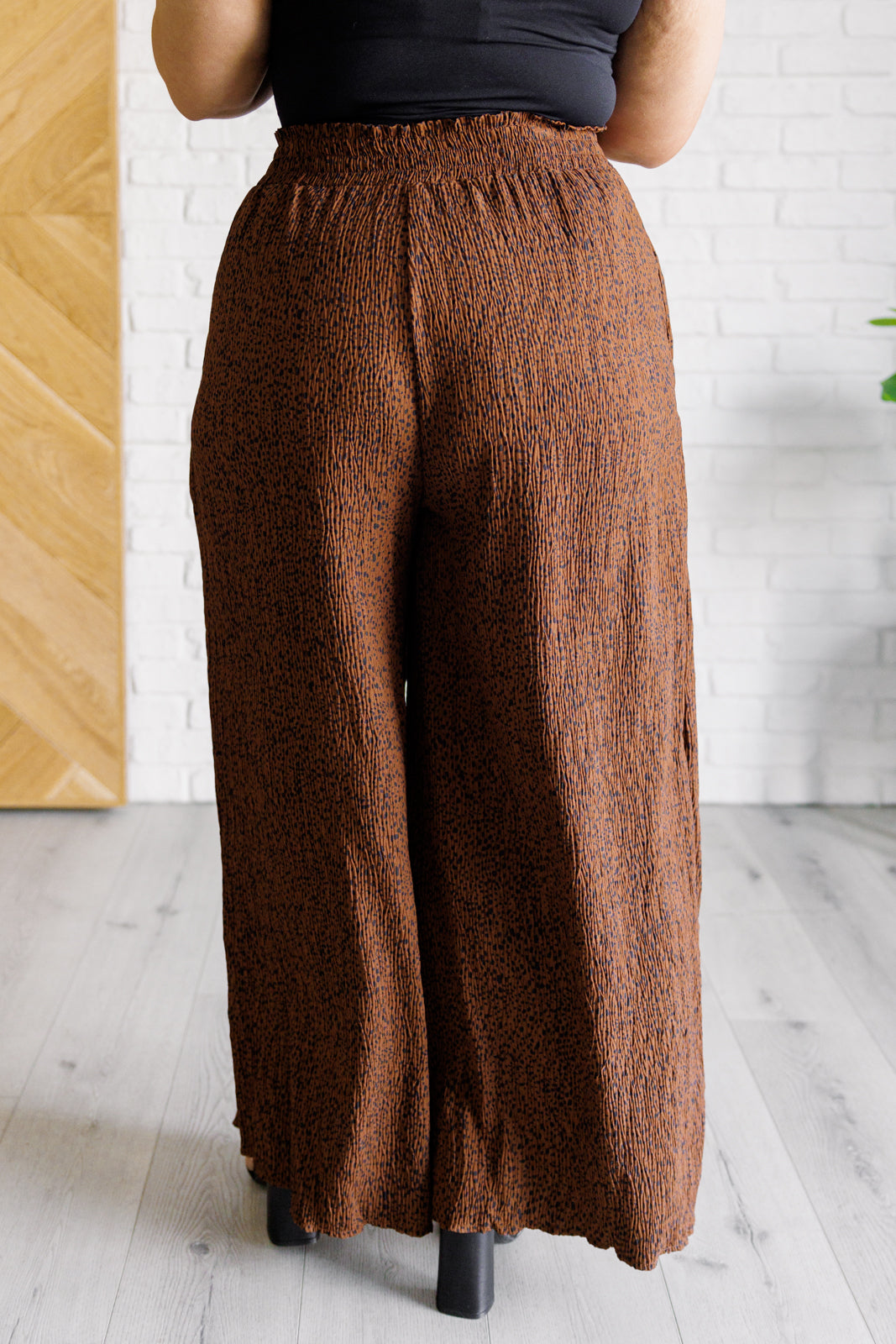 Harmony High Rise Wide Leg Pants in Brown - Lavish Fix