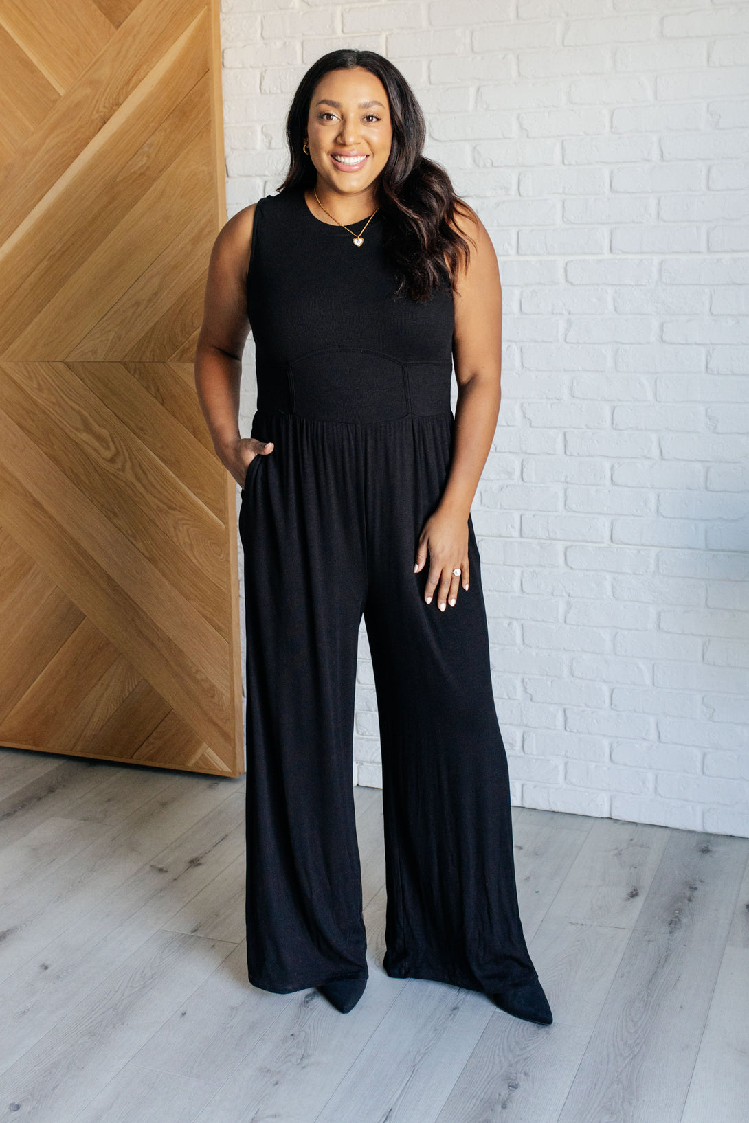 Hilary Wide Leg Jumpsuit in Black - Lavish Fix