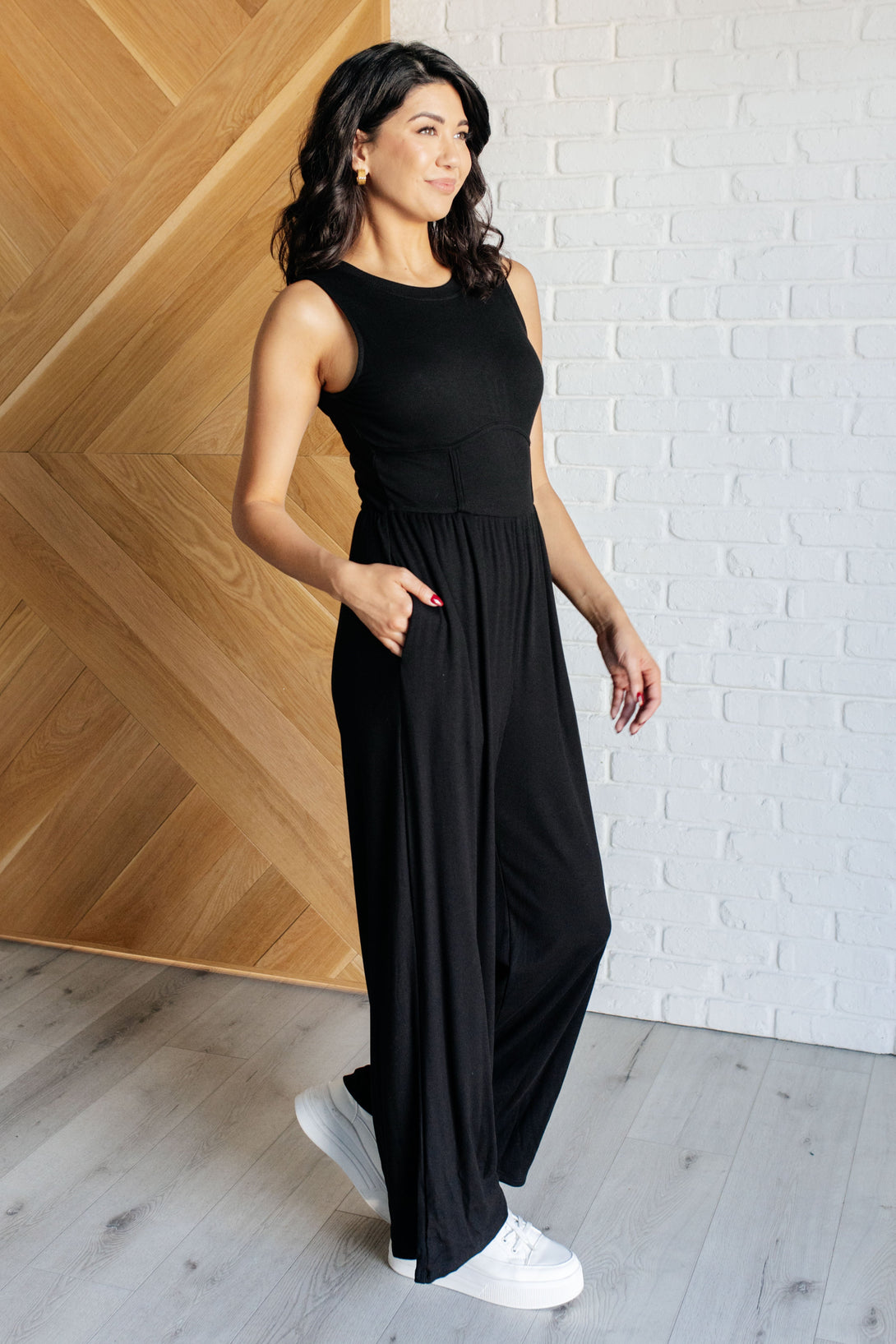 Hilary Wide Leg Jumpsuit in Black - Lavish Fix