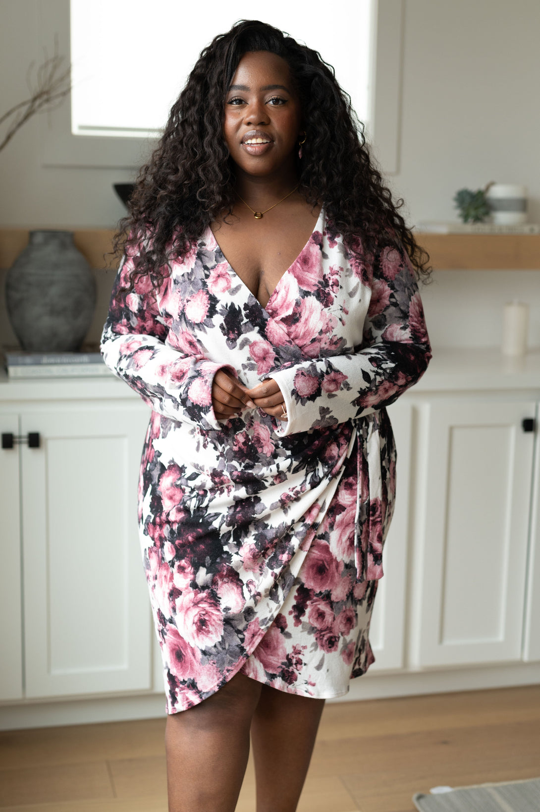 Honey Do I Ever Faux Wrap Dress in White Floral - Lavish Fix