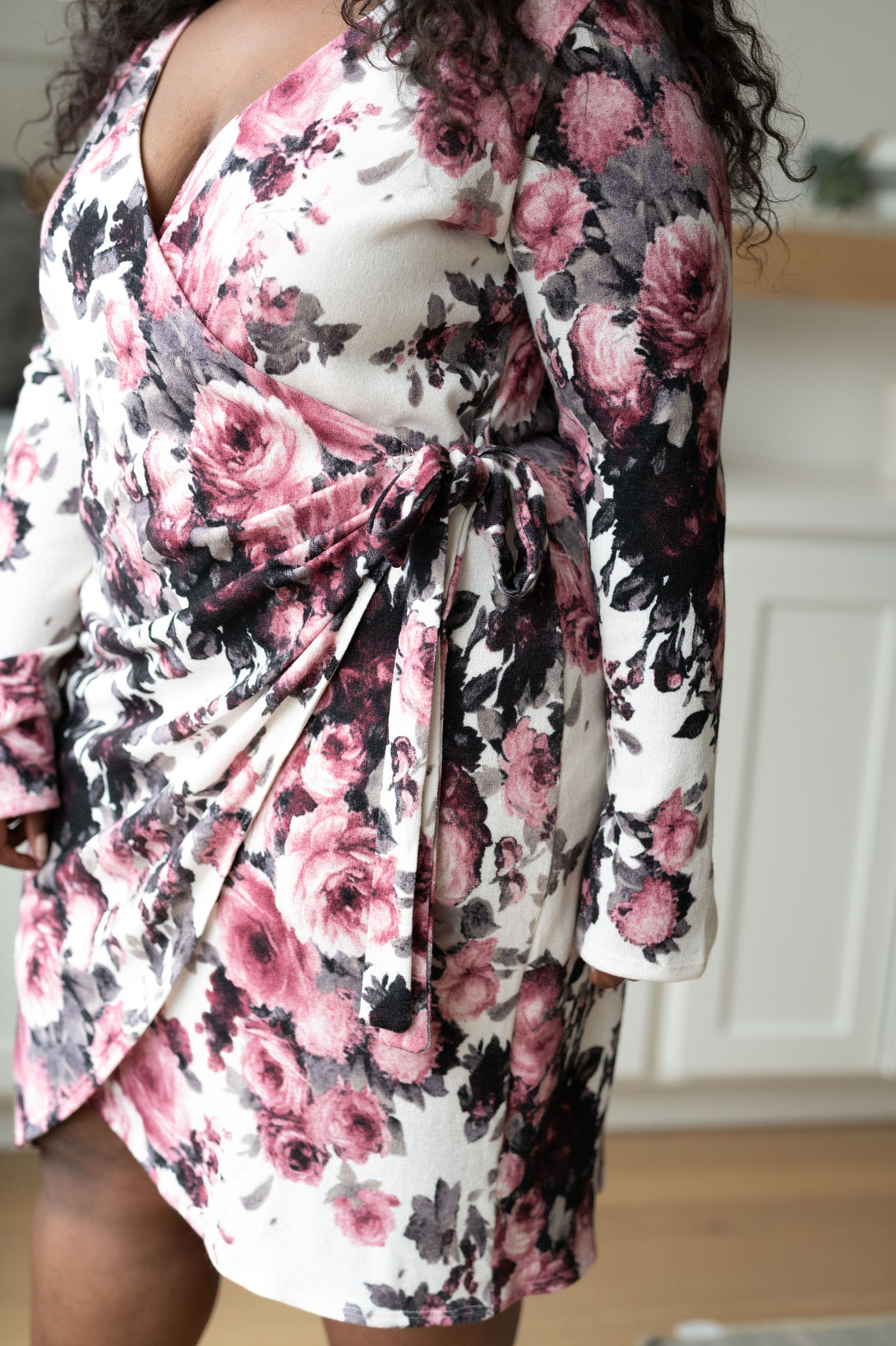 Honey Do I Ever Faux Wrap Dress in White Floral - Lavish Fix