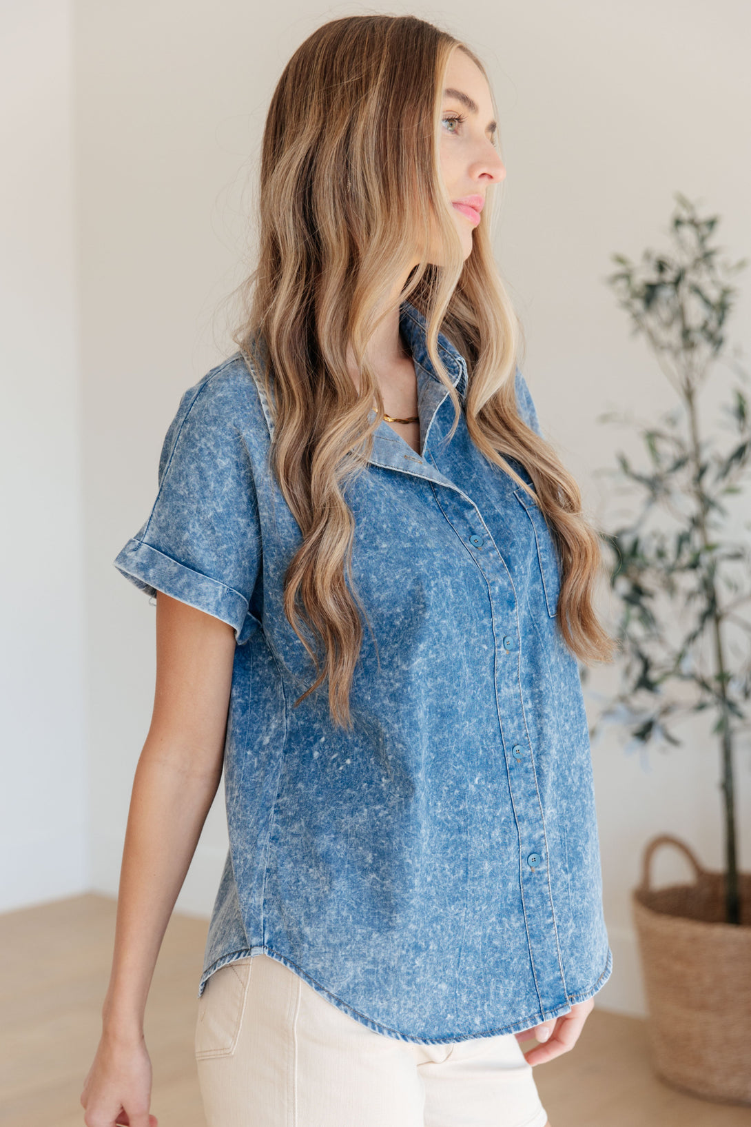 I Could Be Famous Denim Button Up - Lavish Fix