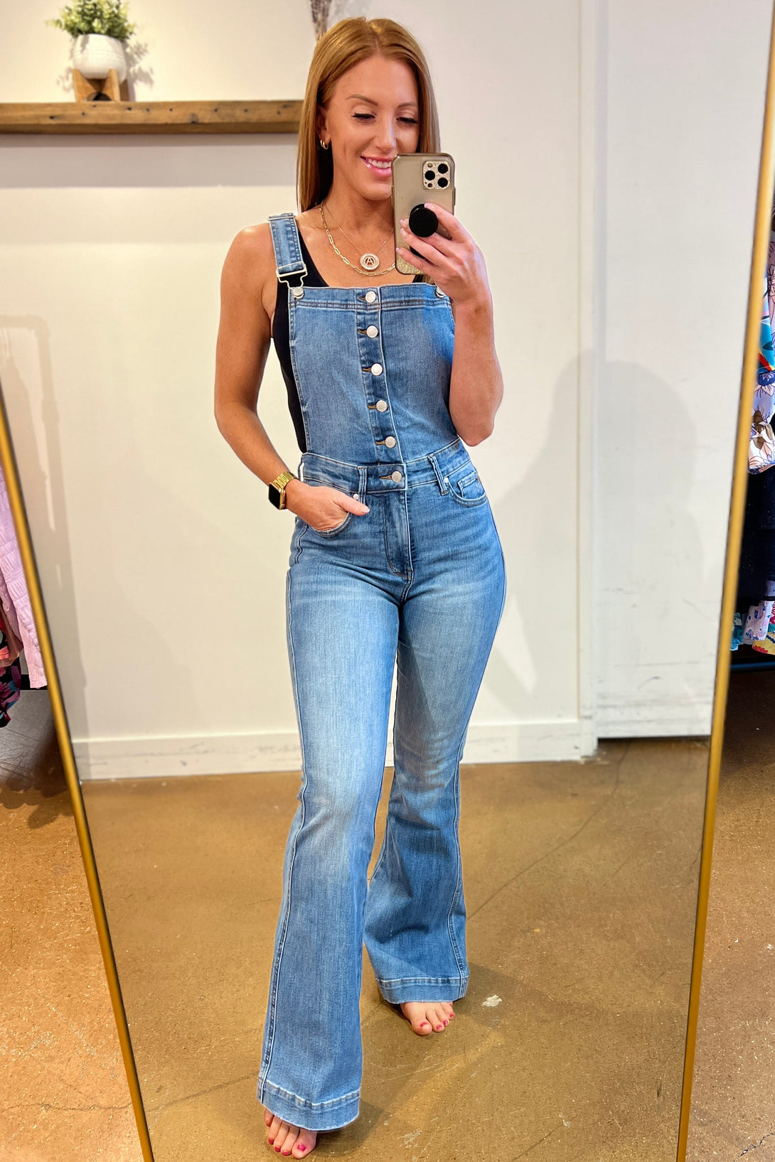 Izzy Control Top Retro Flare Overalls - Lavish Fix