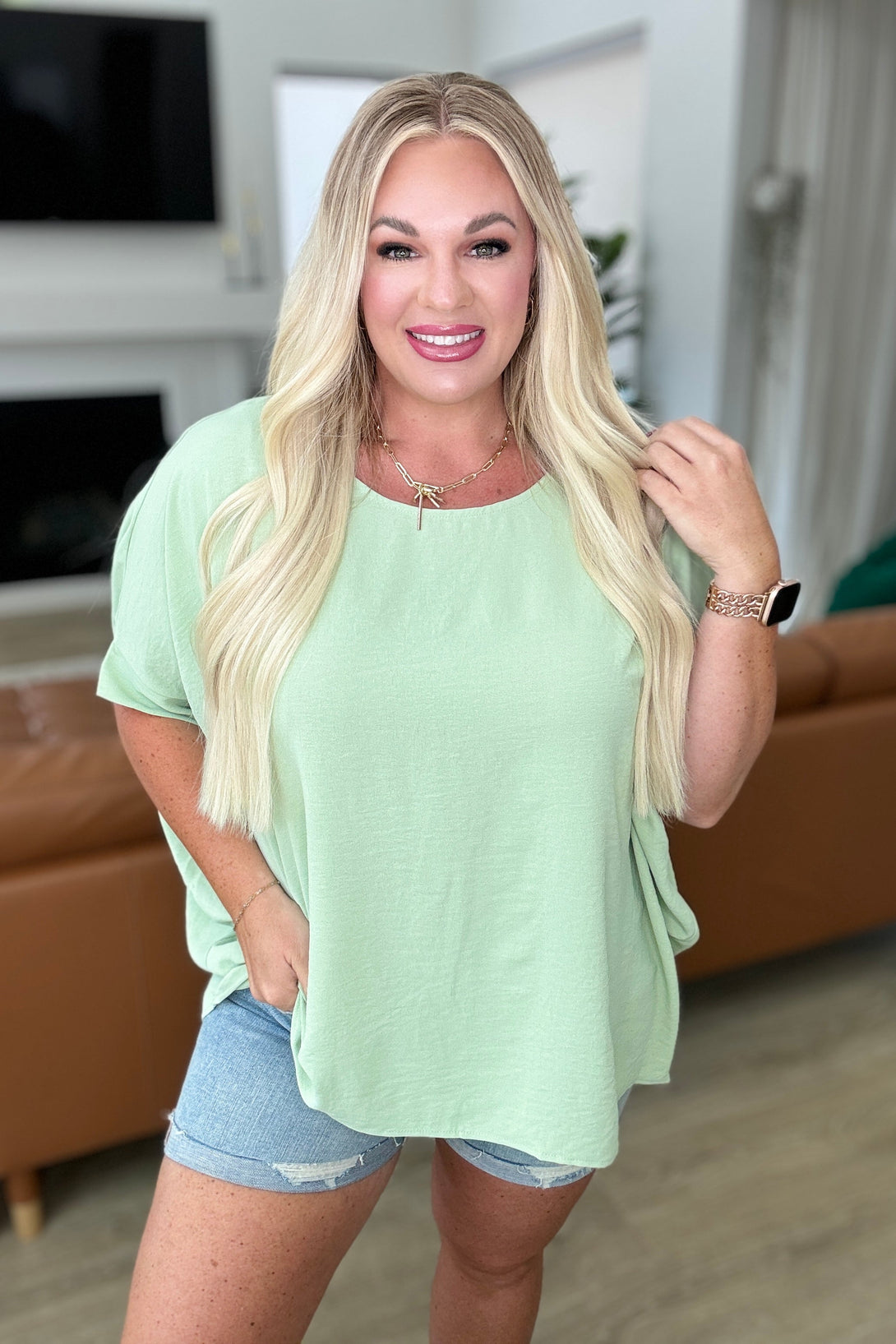 Feels Like Me Dolman Sleeve Top in Sage - Lavish Fix