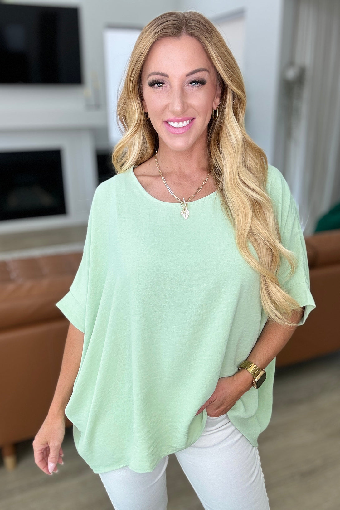 Feels Like Me Dolman Sleeve Top in Sage - Lavish Fix