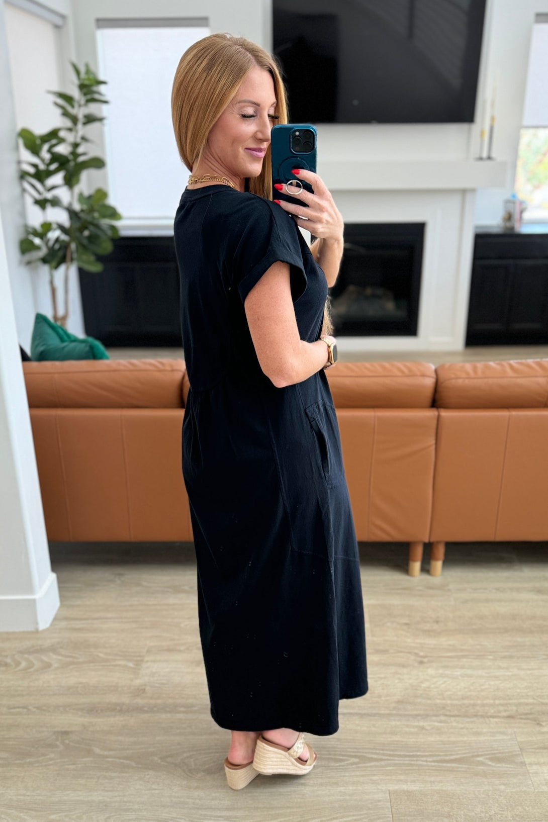 Modern Maritime Shift Maxi Dress in Black - Lavish Fix