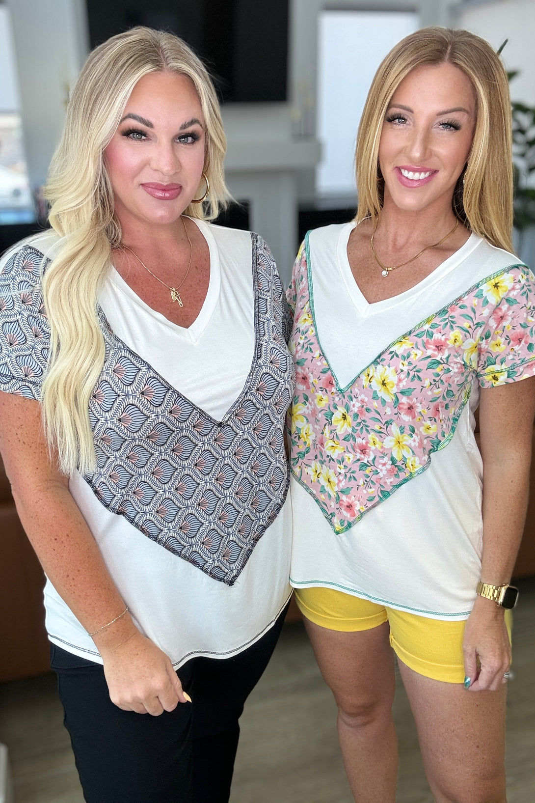 To Rock a Rhyme Color Block Top in Pink Floral - Lavish Fix