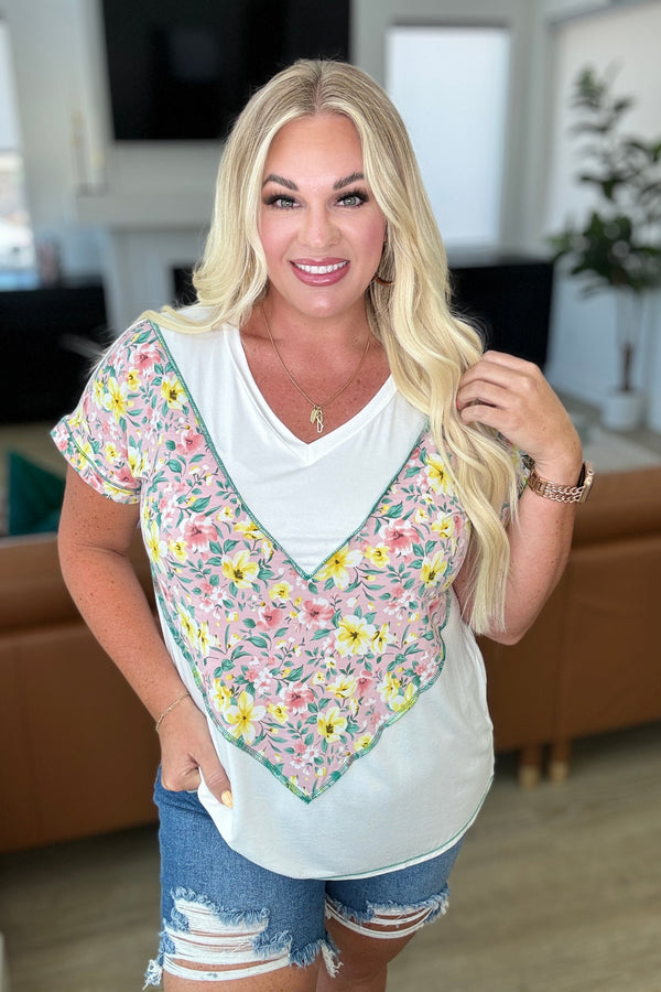 To Rock a Rhyme Color Block Top in Pink Floral - Lavish Fix