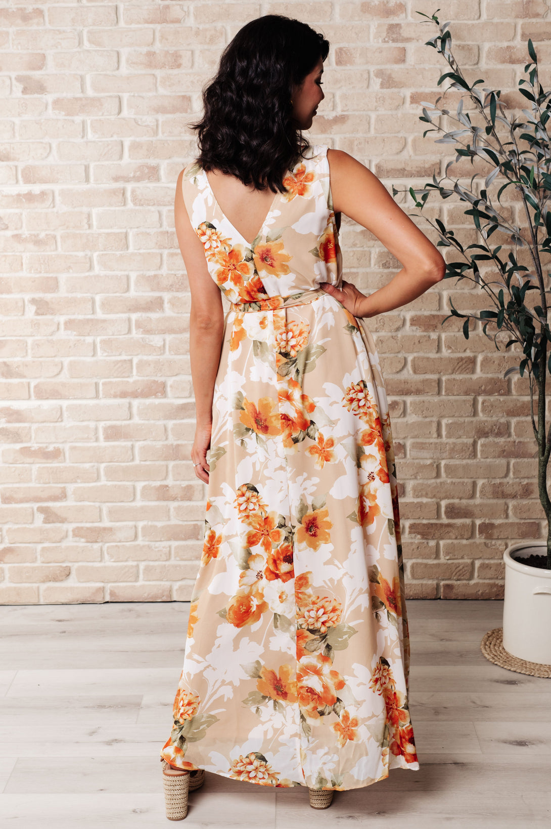 It's All Sunshine V-Neck Floral Dress in Orange - Lavish Fix