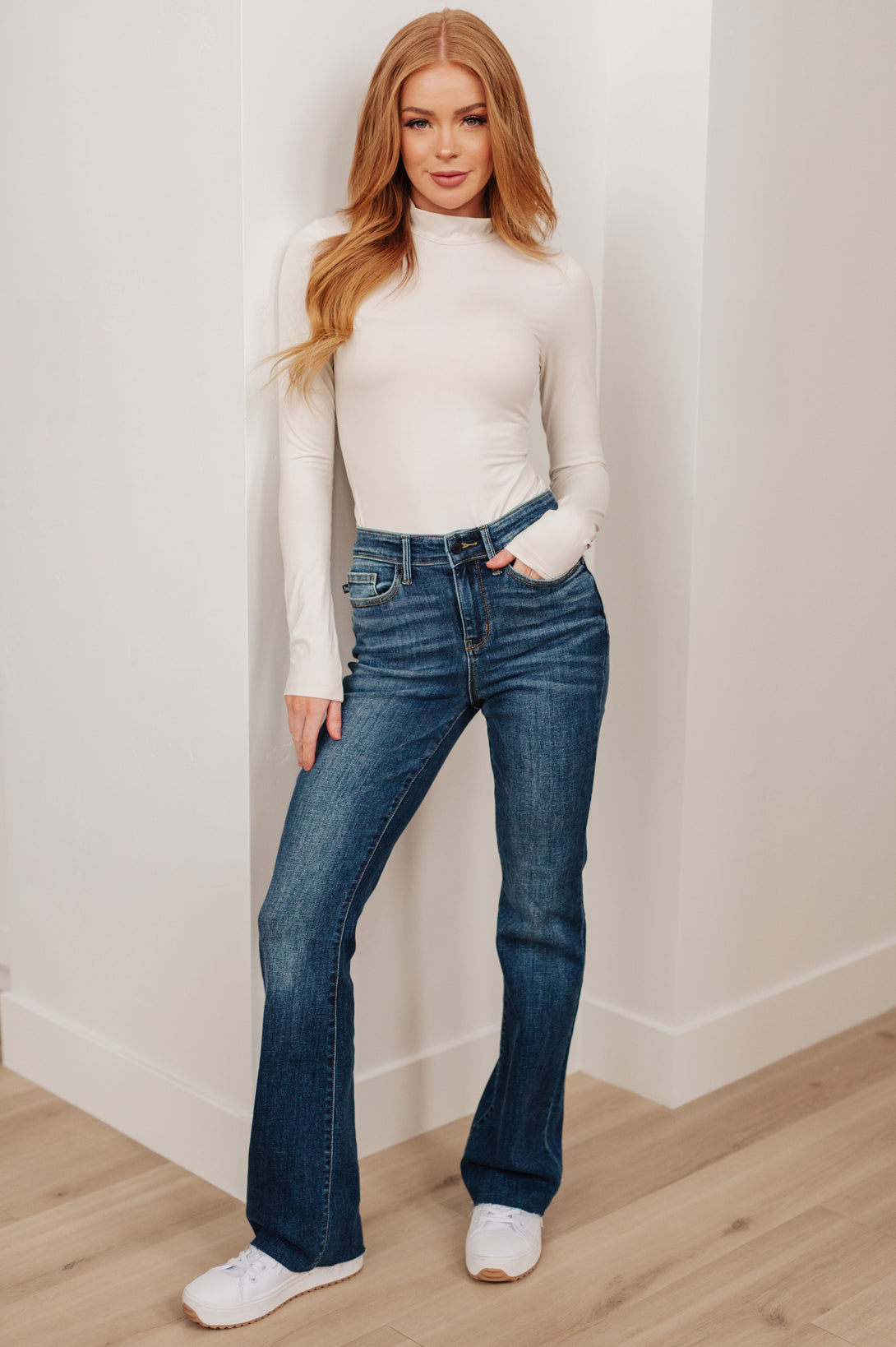 Josephine Mid Rise Raw Hem Bootcut Jeans - Lavish Fix