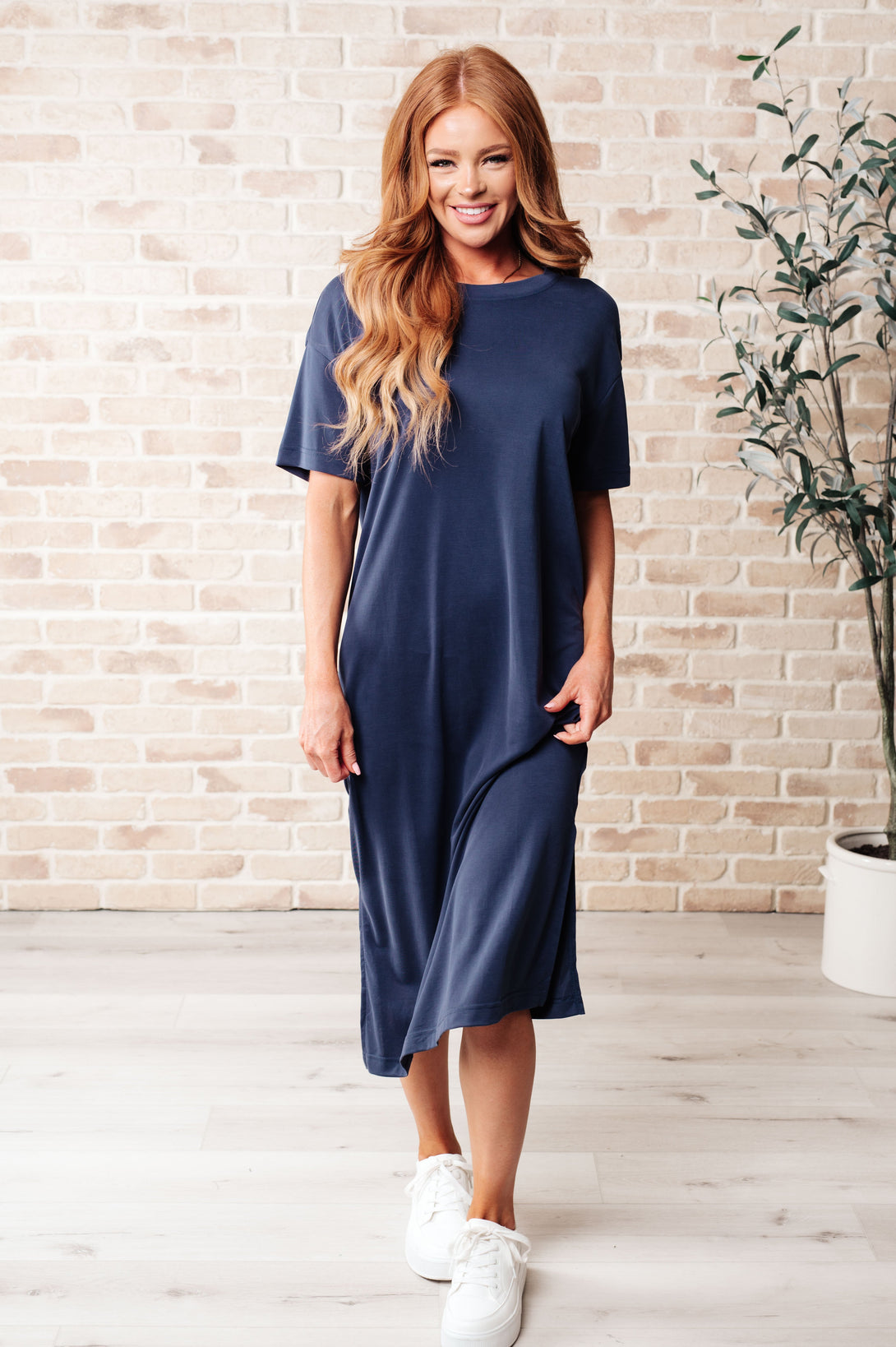 Keeping It Chill Drop Shoulder Maxi Dress in Dark Night - Lavish Fix