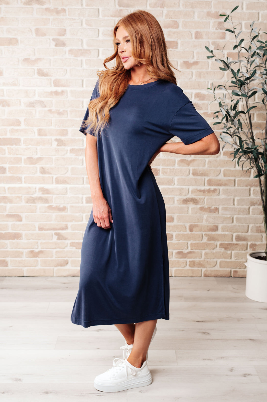 Keeping It Chill Drop Shoulder Maxi Dress in Dark Night - Lavish Fix