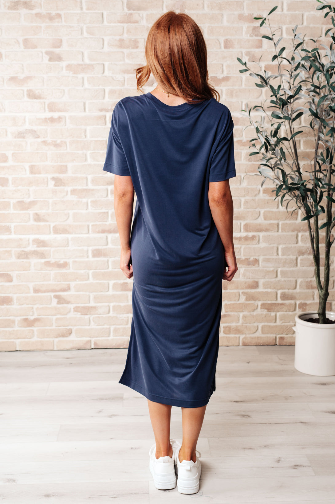 Keeping It Chill Drop Shoulder Maxi Dress in Dark Night - Lavish Fix