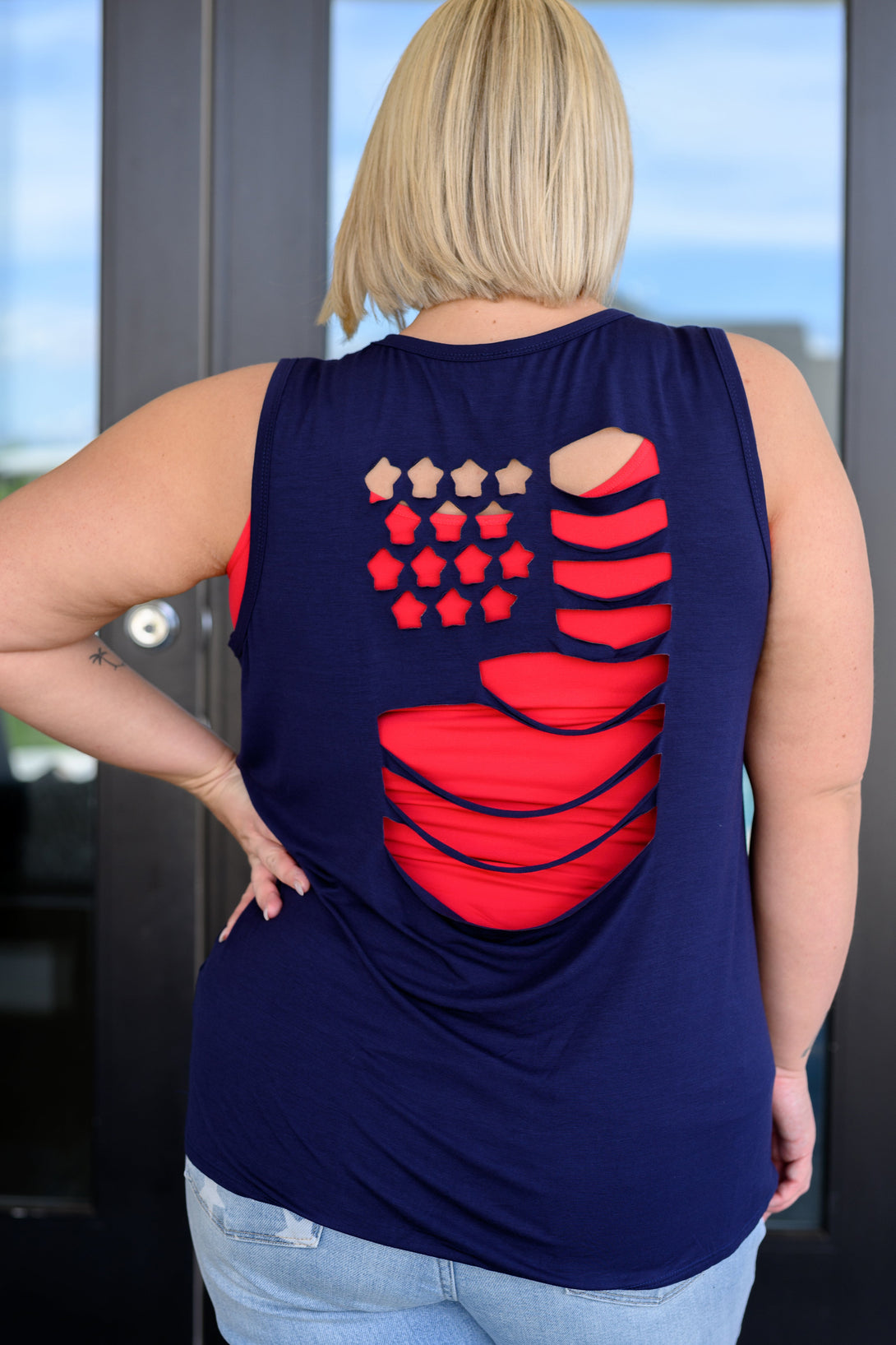 Land of the Free Tank in Navy - Lavish Fix