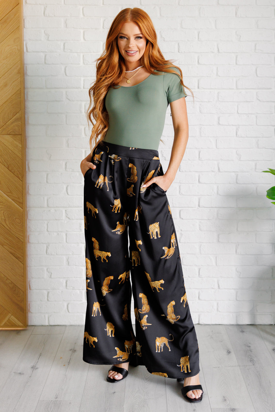 Legendary in Leopard Satin Wide Leg Pants - Lavish Fix