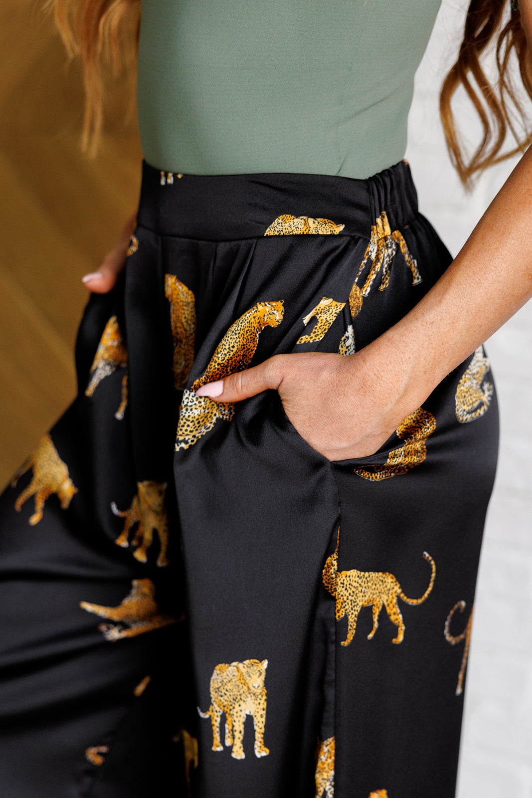 Legendary in Leopard Satin Wide Leg Pants - Lavish Fix