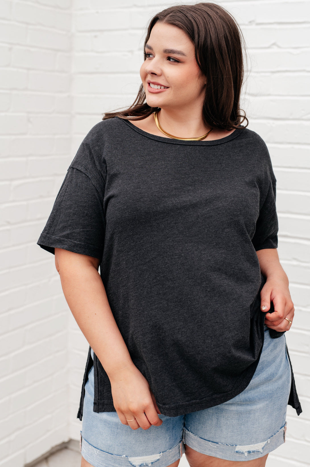 Let Me Live Relaxed Tee in Black - Lavish Fix