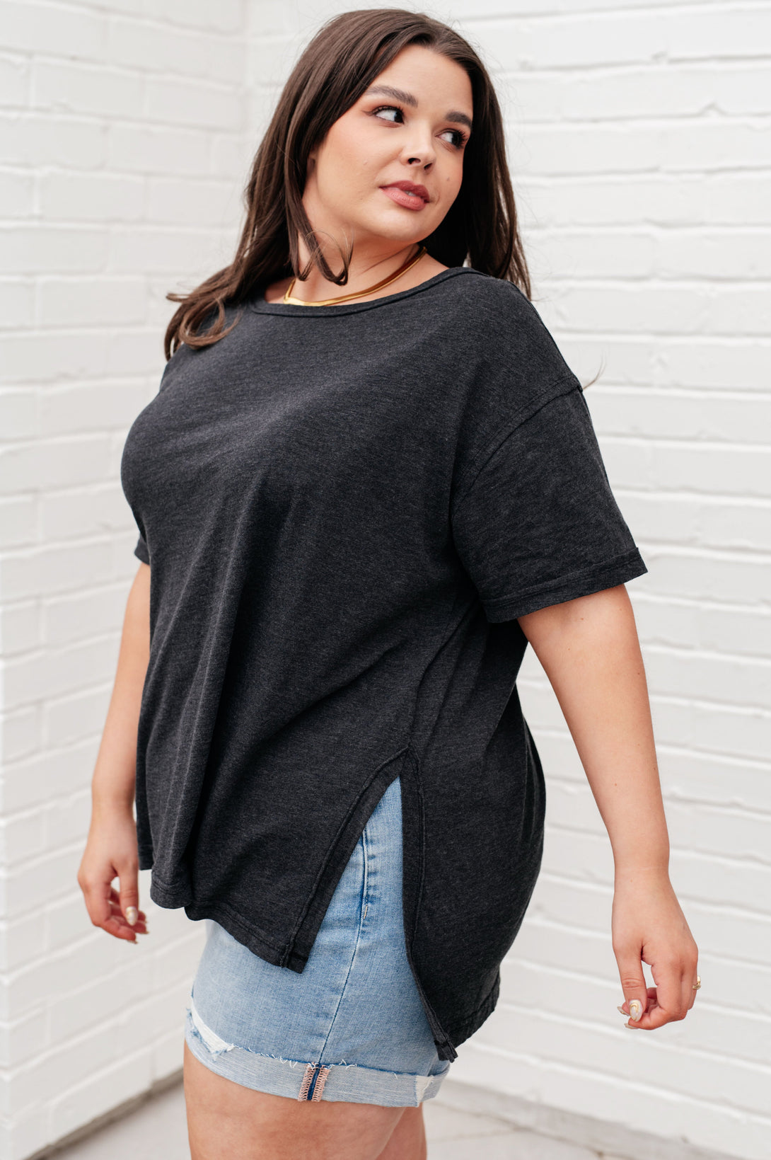 Let Me Live Relaxed Tee in Black - Lavish Fix