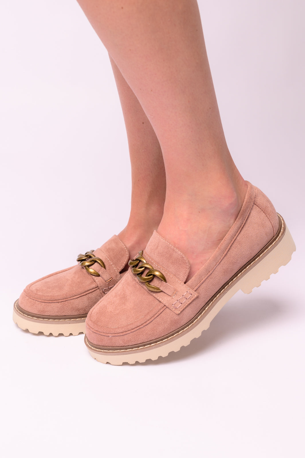 Literally Loafers in Blush Faux Suede - Lavish Fix