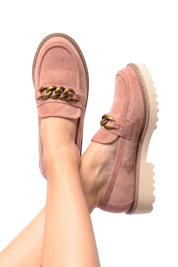 Literally Loafers in Blush Faux Suede - Lavish Fix