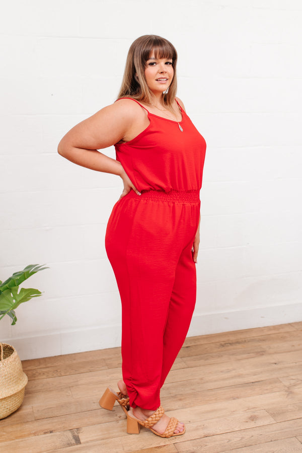 Livin' The Dream Jumpsuit in Red - Lavish Fix