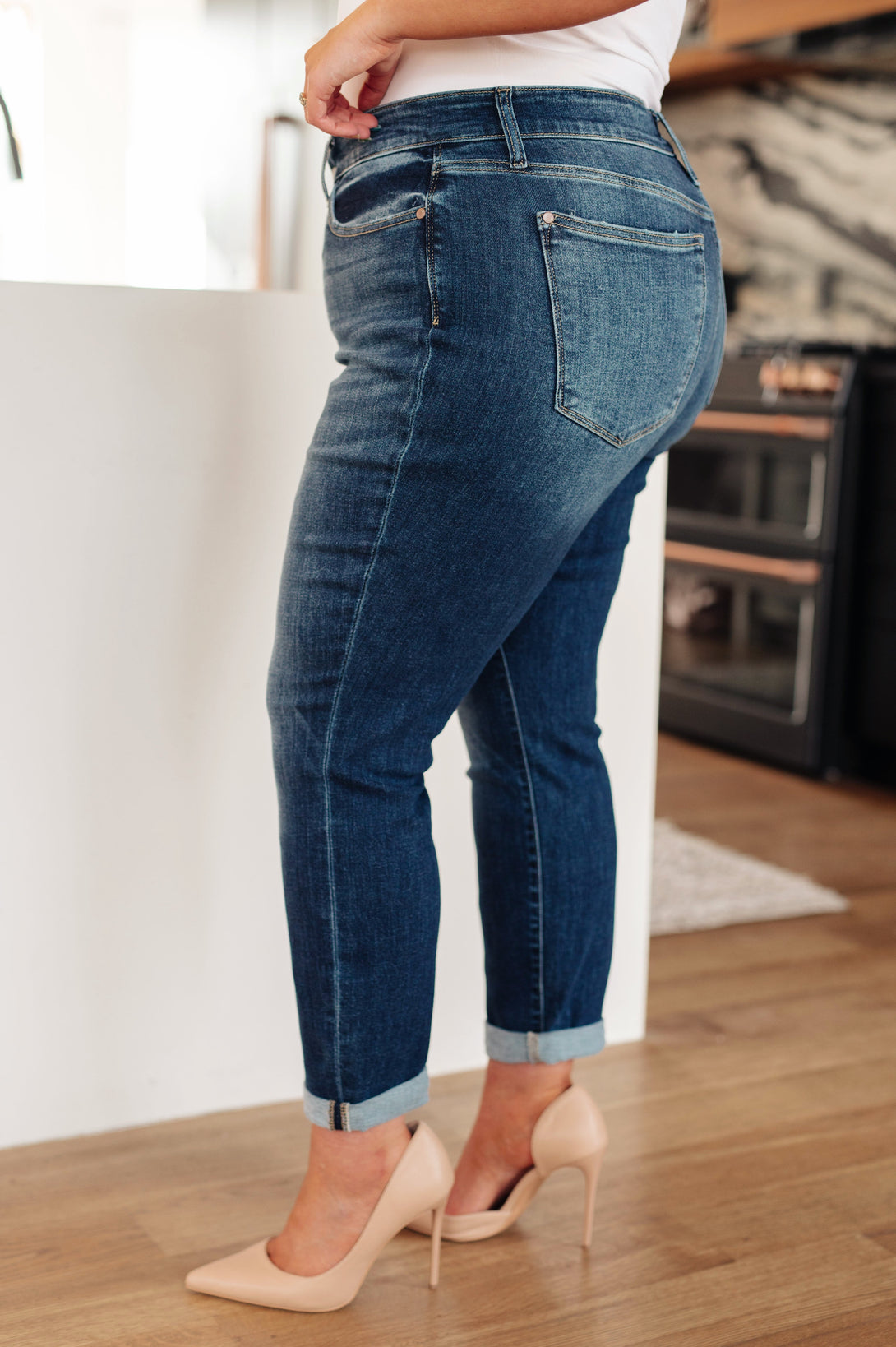 London Midrise Cuffed Boyfriend Jeans - Lavish Fix