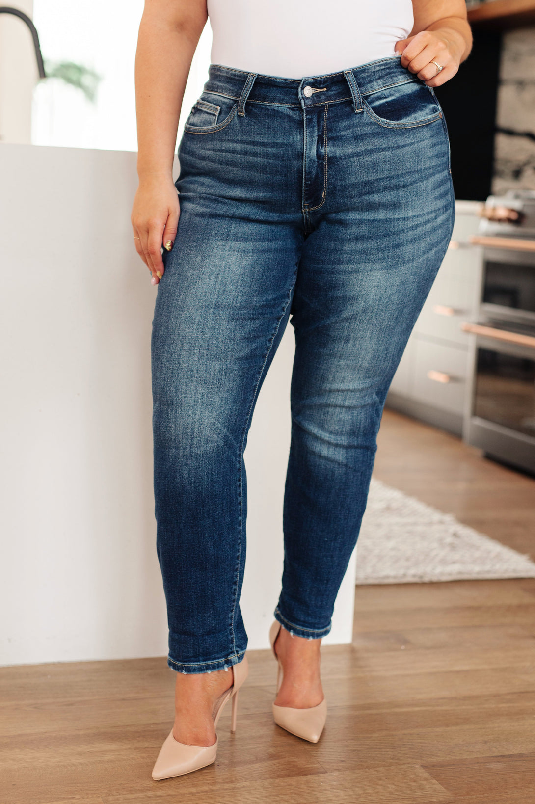 London Midrise Cuffed Boyfriend Jeans - Lavish Fix