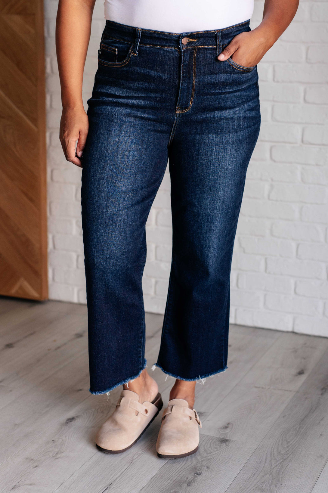 Madeline High Rise Cropped Wide Leg Jeans - Lavish Fix