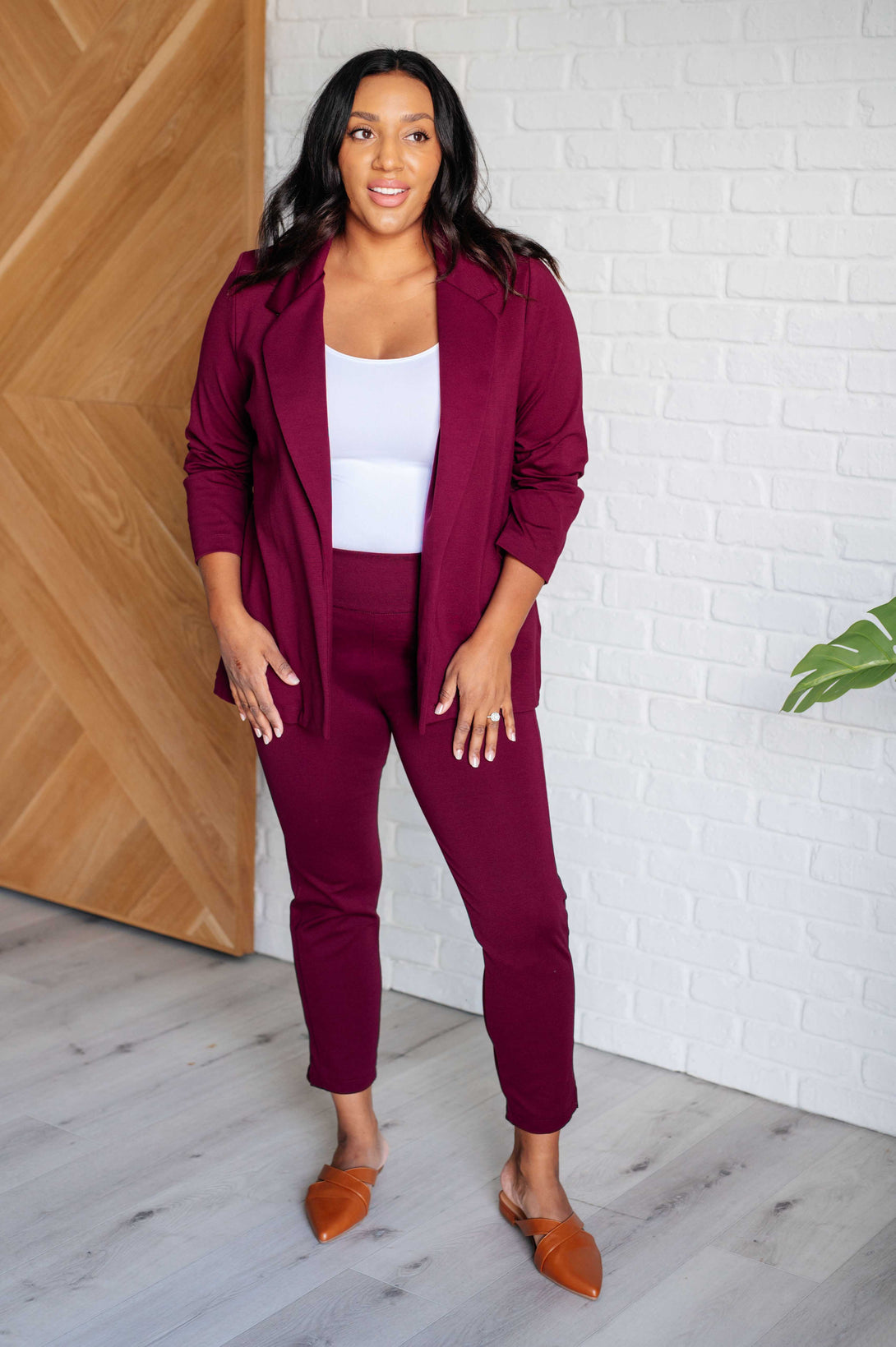 Magic 3/4 Blazer in Wine - Lavish Fix