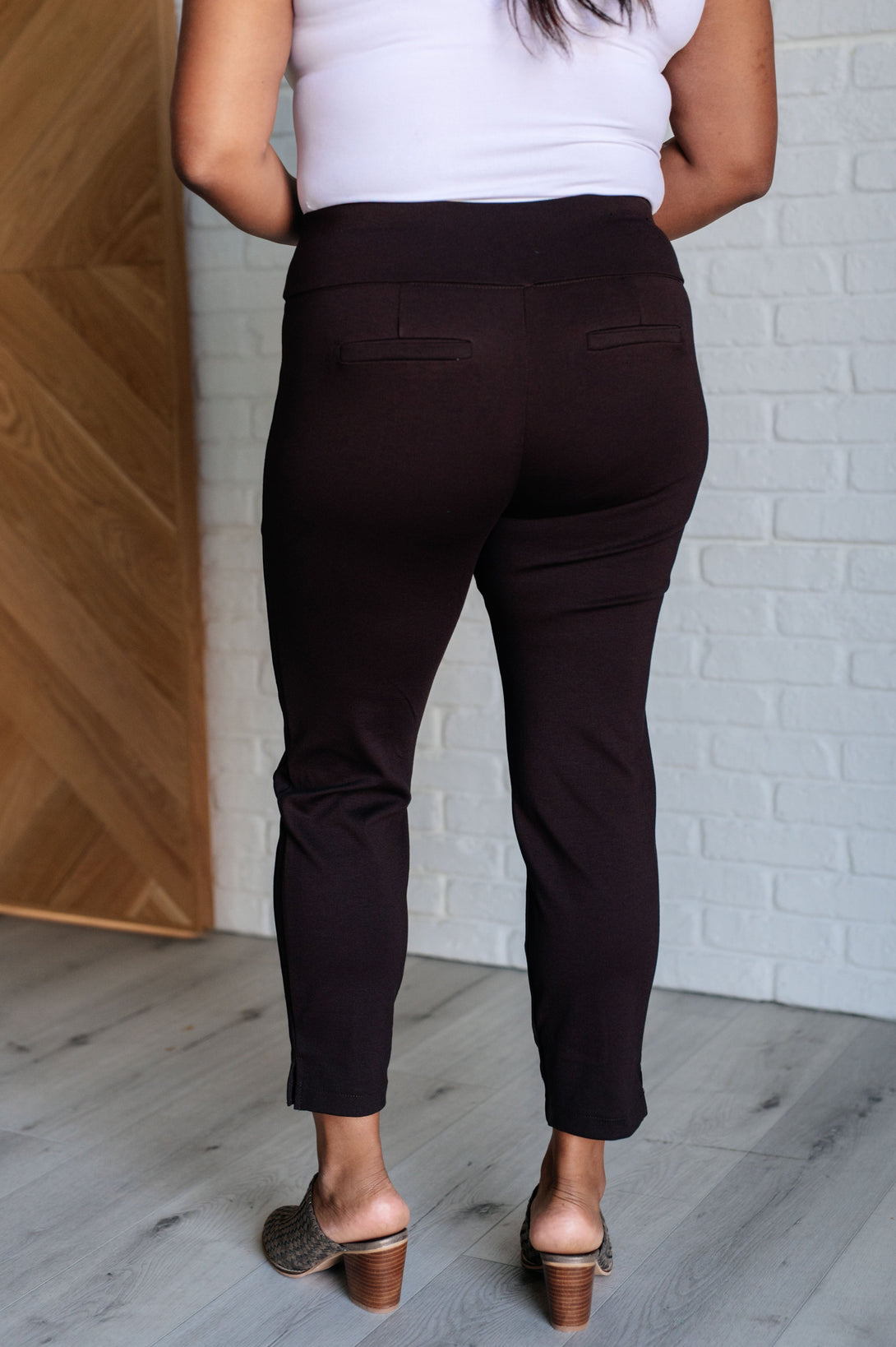 Magic Ankle Crop Skinny Pants in Chocolate - Lavish Fix