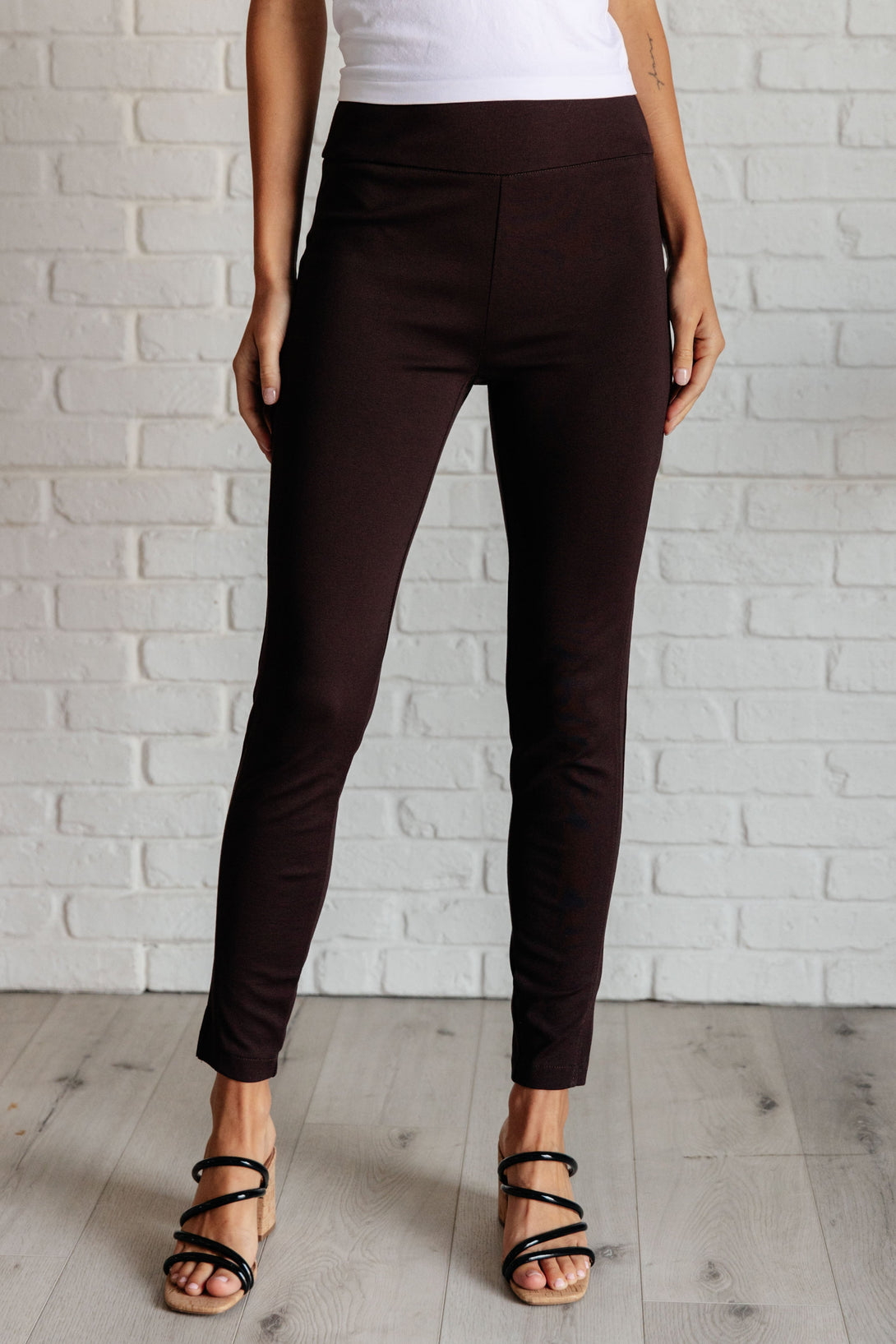 Magic Skinny 28" Pants in Chocolate - Lavish Fix