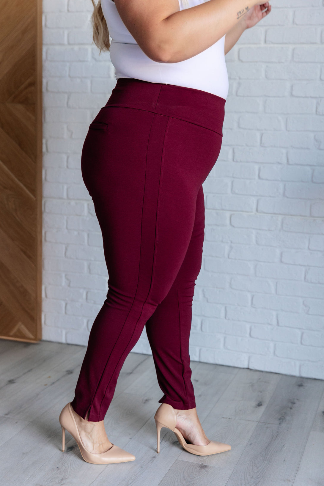 Magic Skinny 28" Pants in Wine - Lavish Fix