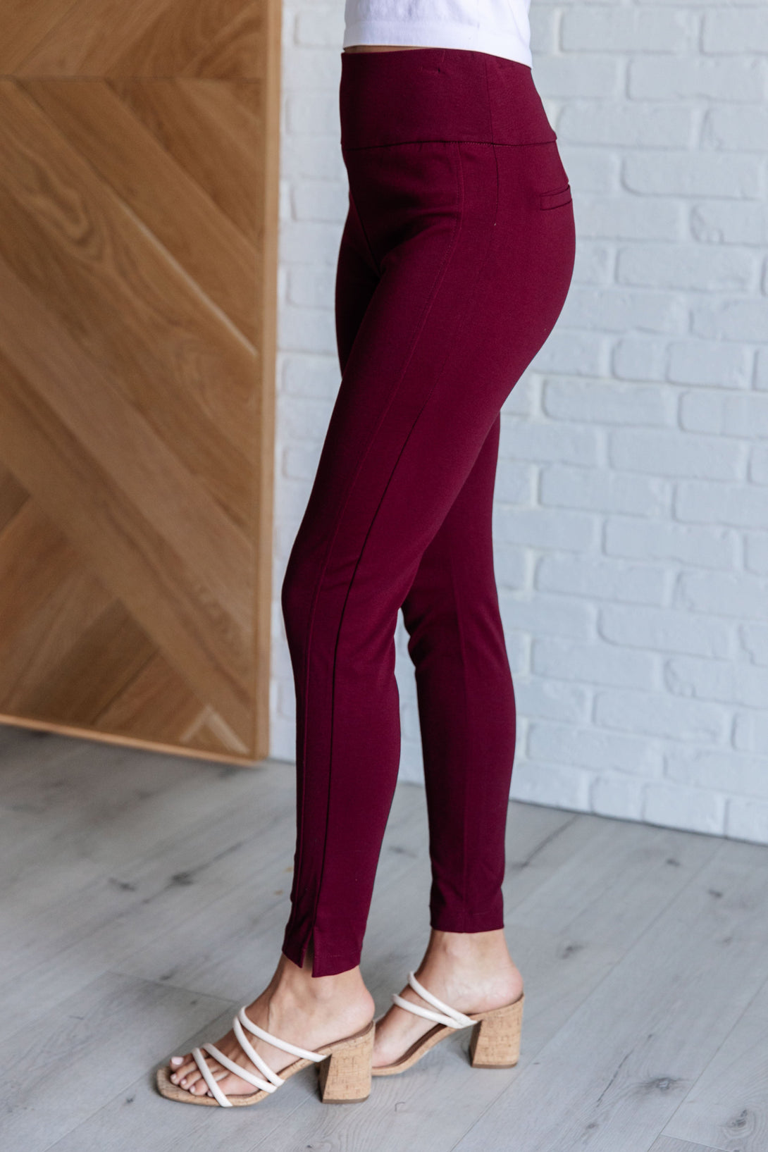 Magic Skinny 28" Pants in Wine - Lavish Fix