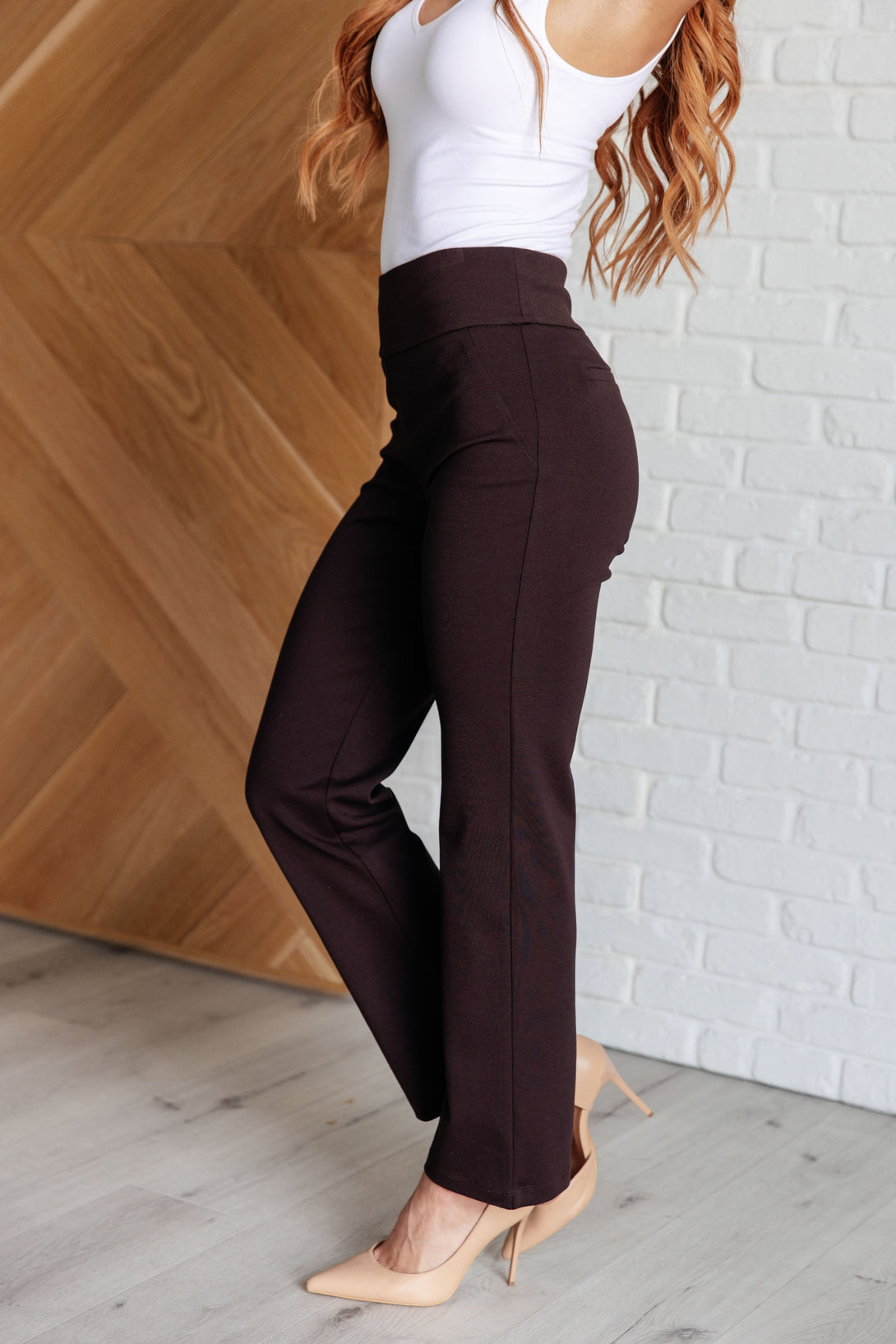 Magic Straight Pants in Chocolate - Lavish Fix