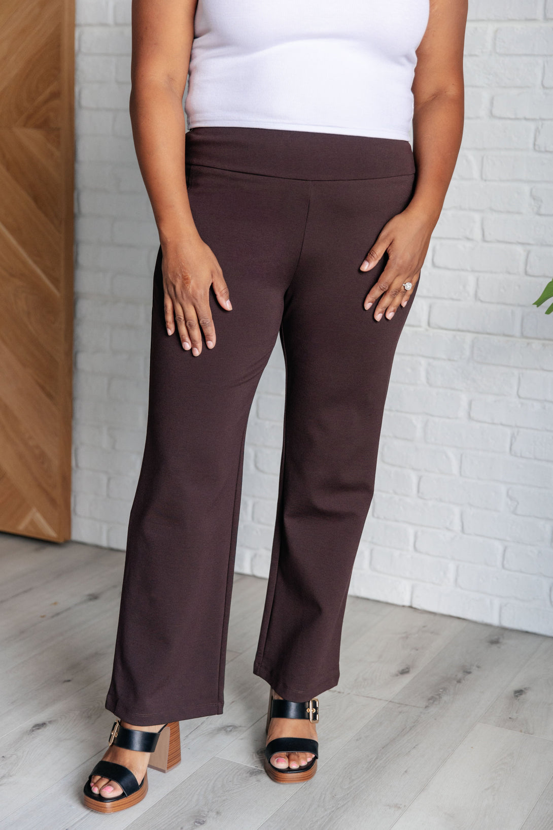 Magic Straight Pants in Chocolate - Lavish Fix