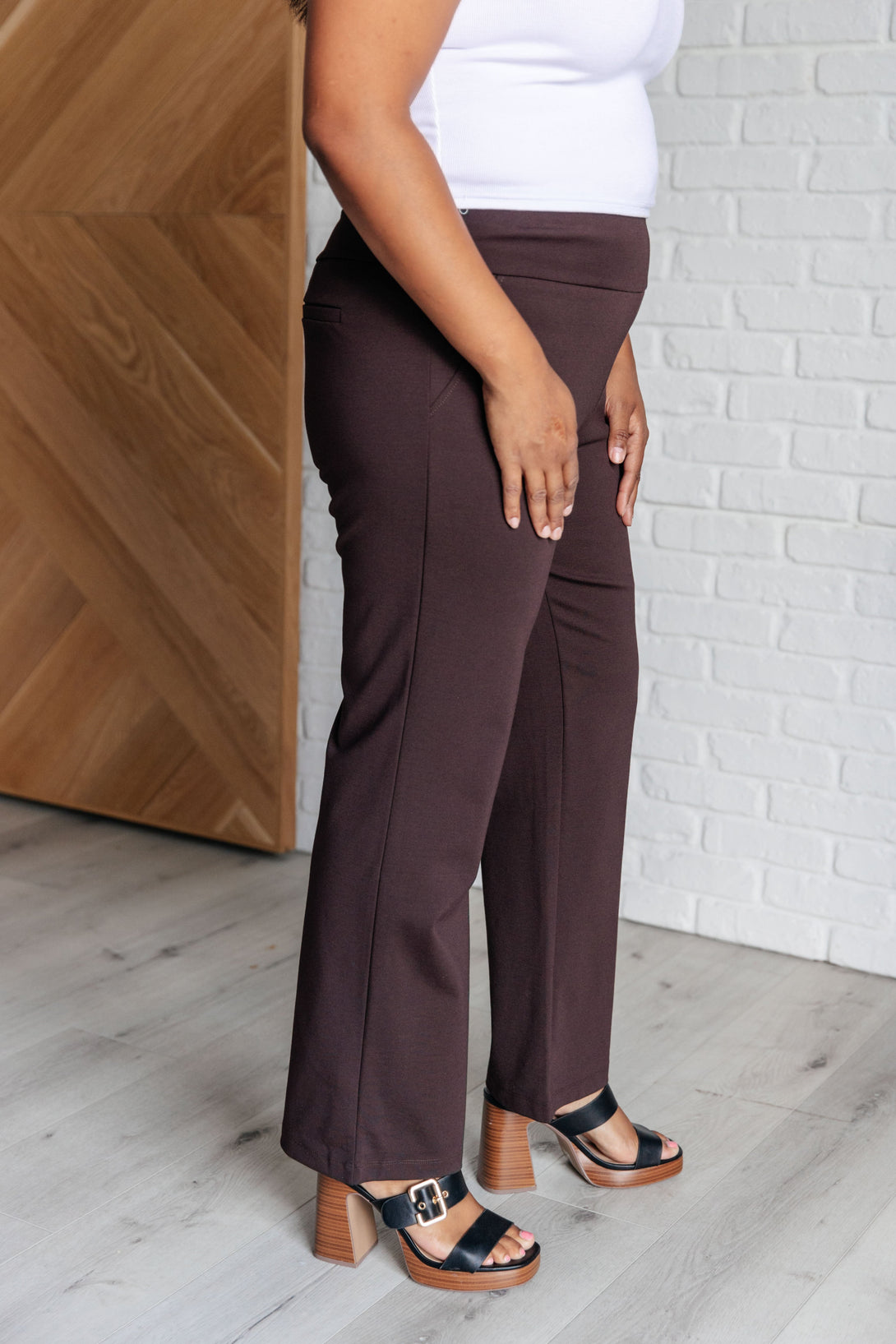 Magic Straight Pants in Chocolate - Lavish Fix