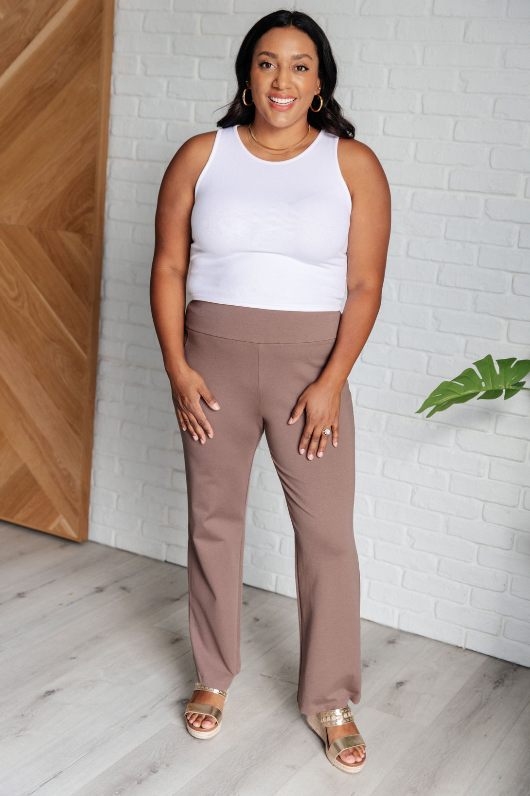 Magic Straight Pants in Dark Mocha - Lavish Fix