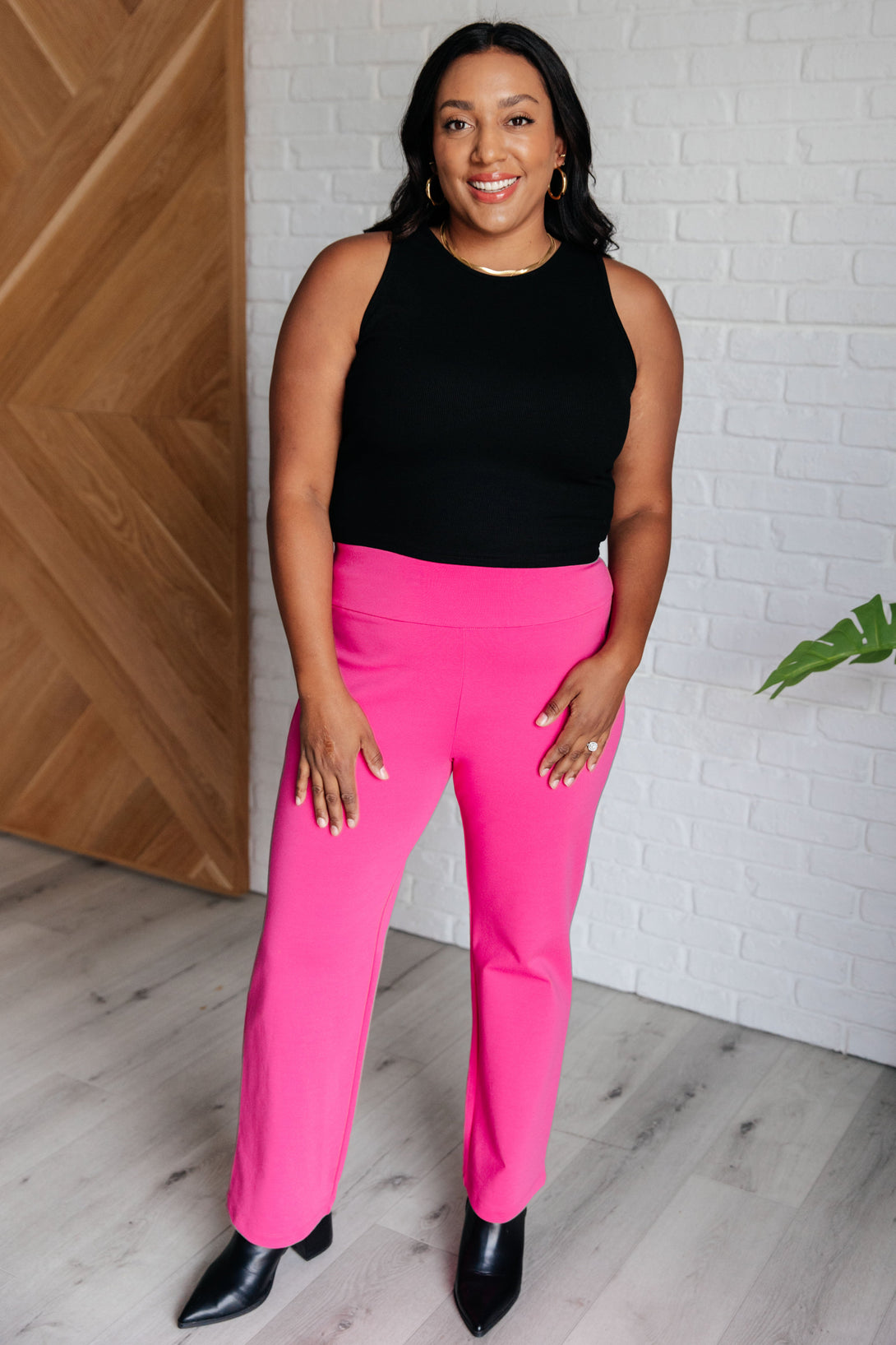 Magic Straight Pants in Hot Pink - Lavish Fix