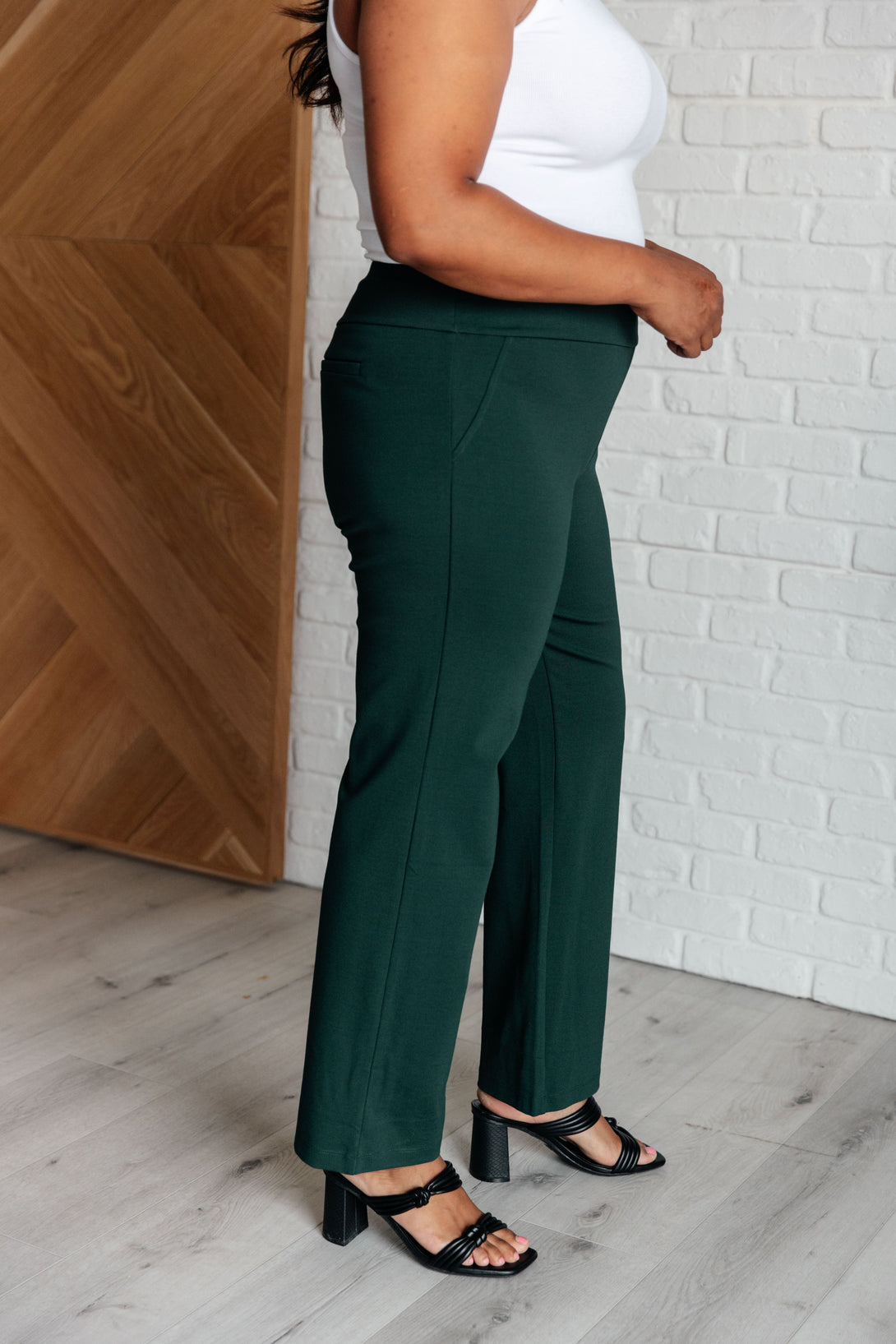 Magic Straight Pants in Hunter Green - Lavish Fix