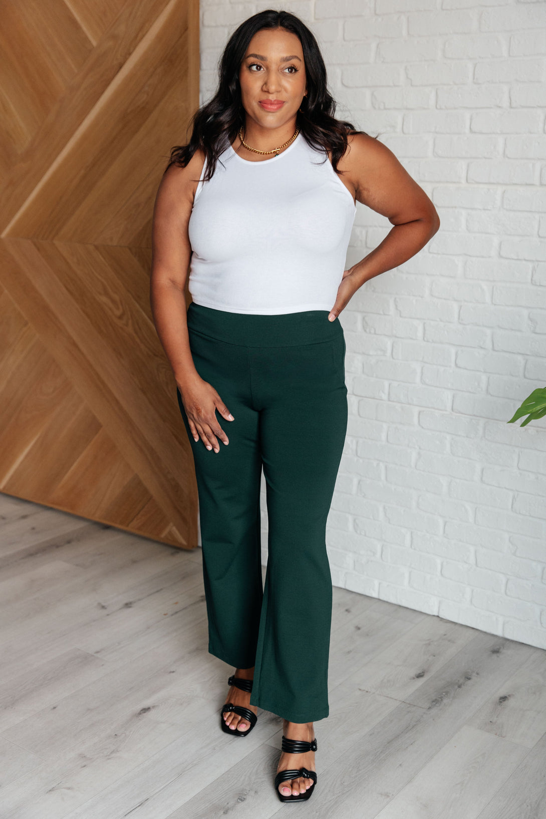 Magic Straight Pants in Hunter Green - Lavish Fix