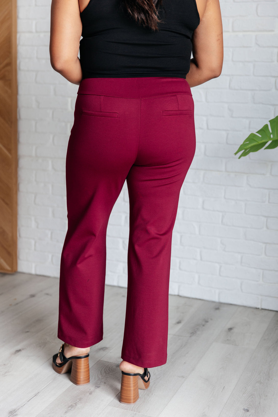 Magic Straight Pants in Wine - Lavish Fix