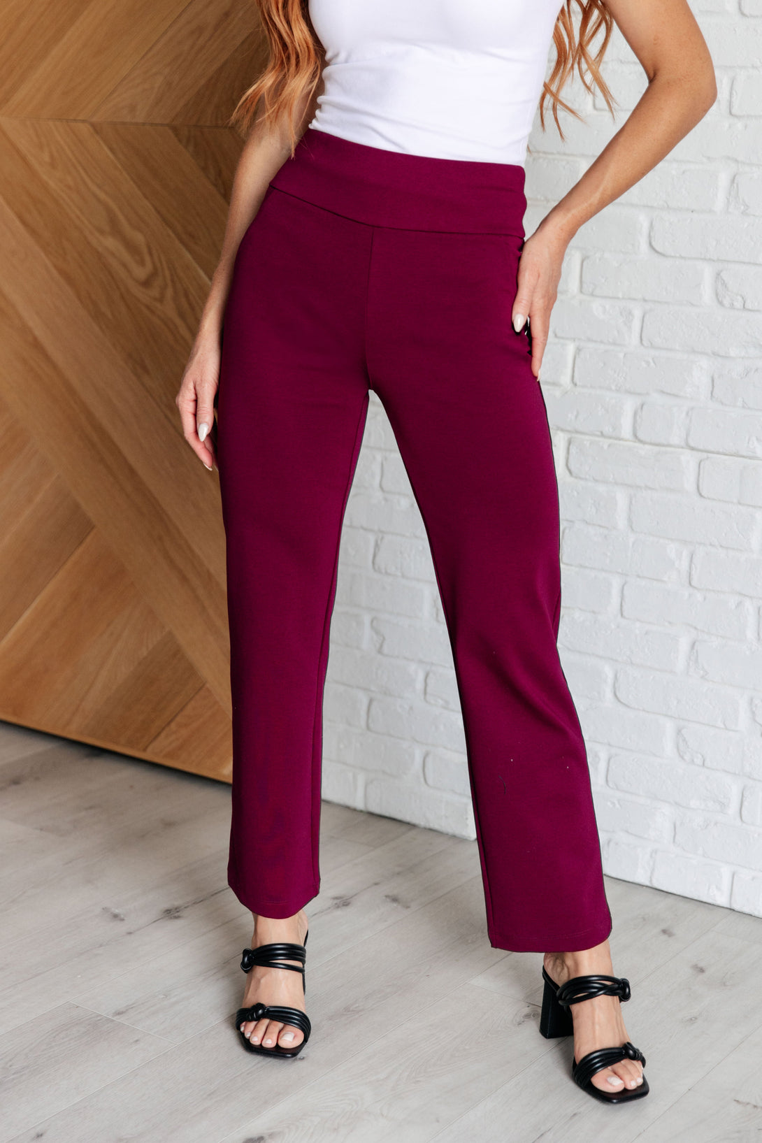 Magic Straight Pants in Wine - Lavish Fix