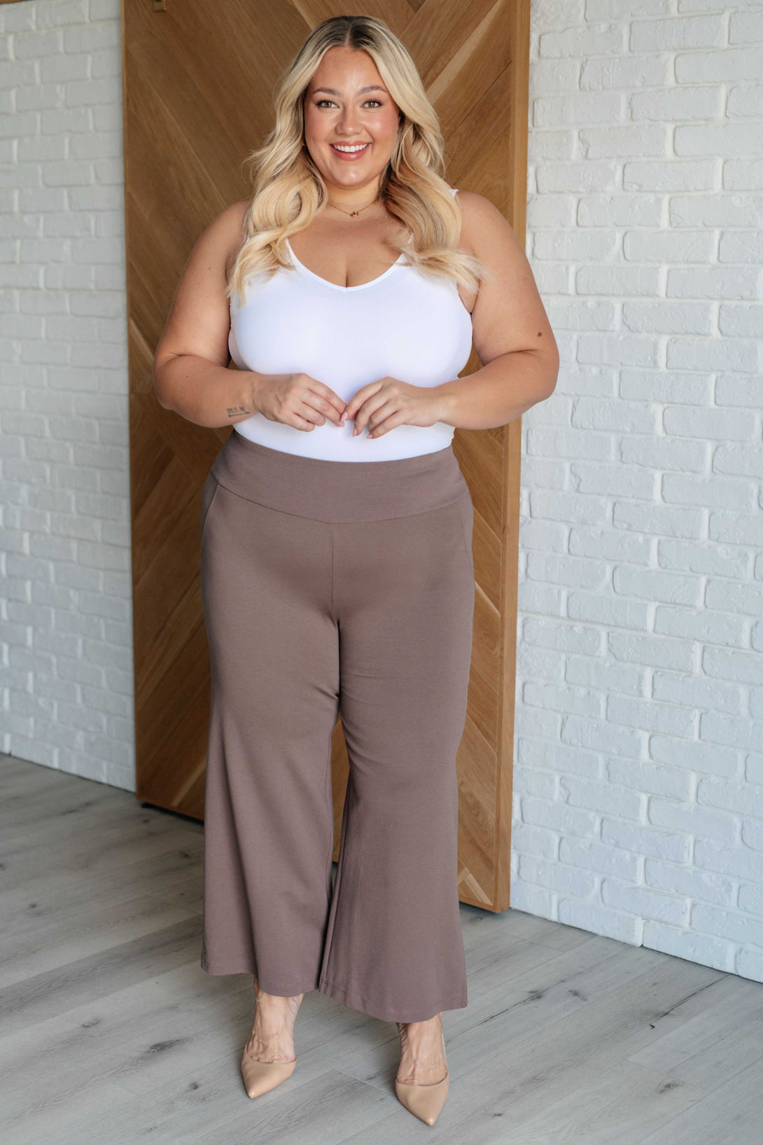 Magic Wide Leg Crop Pants in Dark Mocha - Lavish Fix