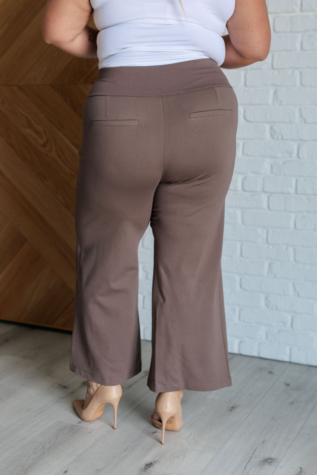 Magic Wide Leg Crop Pants in Dark Mocha - Lavish Fix